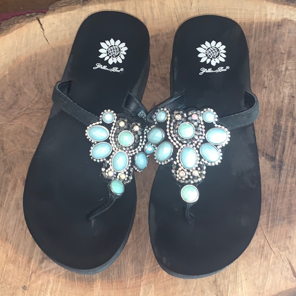 yellow box sandals